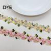 15 Yards Blommig Spetskantband Polyester Broderad Spetsapplikationsremsa Blommig Spetsband Sytyg för DIY-hantverk Bröllopsdekorationer