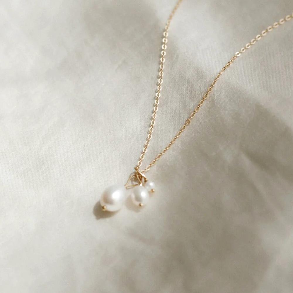EMANCO Stainless Steel 5PCS Freshwater Pearl Necklaces DIY Irregular Chain Pearl Necklace Birthday Gift