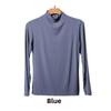 Korean Half-High Collar Slim Fit Modal T-Shirt - Long-Sleeve Solid Color Top