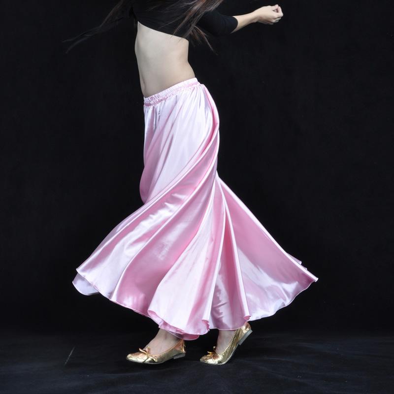 Damen Satinrock Bauchtanz Kostüm Gypsy Röcke Tanzübungskleidung Rock 15 Farben