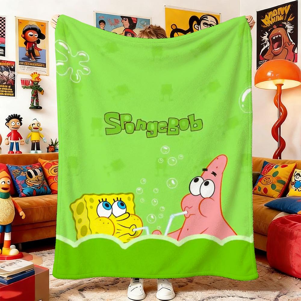 Throws Nap S-Sponge-Bobs Blanket and Blankets for Baby Bedspread On the Bed Anime Home Decoration Sofa Bedspreads Picnic Throw