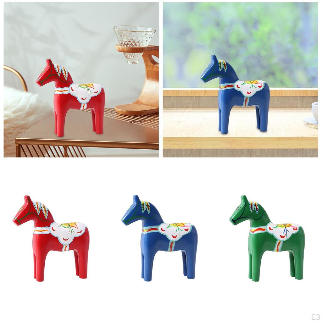 Dala Horse Figurine, Statue, Classic Color Painting, Novel Swedish Statue for