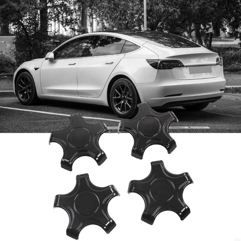 28GC Weather Car Hub Caps Modern 5 Prong Center Wheel Covers 4pcs for Vehicle