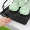 Black Double-Layer Kitchen Organizer: Electroplated Bowl, Plate, and Chopstick Drying Rack with Cup Storage
