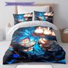 DBZ Patrón de Impulso Juego de Colcha Ropa de Cama Funda de Colcha Funda de Almohada Decoración del Hogar Regalo de Cumpleaños (1 * funda nórdica + 2 * fundas de almohada, sin núcleo)