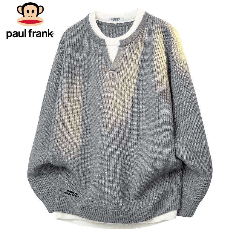 paul frank Herren Strickpullover im Faux-Zweiteiler-Look