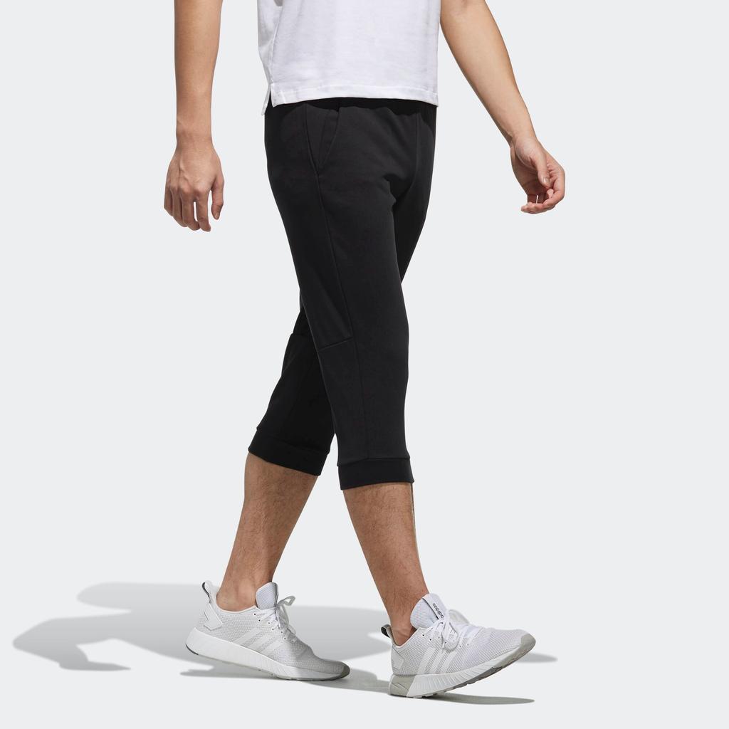 Adidas Neo Slim-Fit Cropped Sports Pants Men Bottoms Black DM4266