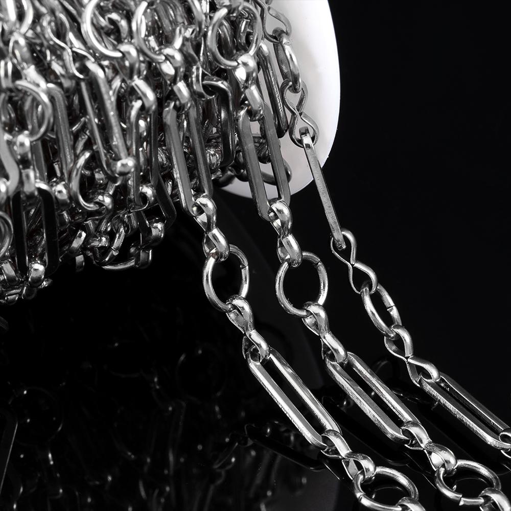 No Fade 1meter Stainless Steel Thin Flat Link Chain Gold&Silver Color Chain for DIY Necklaces Bracelet Jewelry Making Wholesale