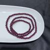Natural Champagne Garnet Beaded Bracelet Women's Three-Circle Purple-Teeth-Black Multi-Layer Crystal Jewelry Gift for Girlfriend
