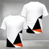 Simple Geometric Graphic Training T Shirts For Men Summer Fashion Outdoor Running Badminton T-shirts Loose Breathable Sports Tee