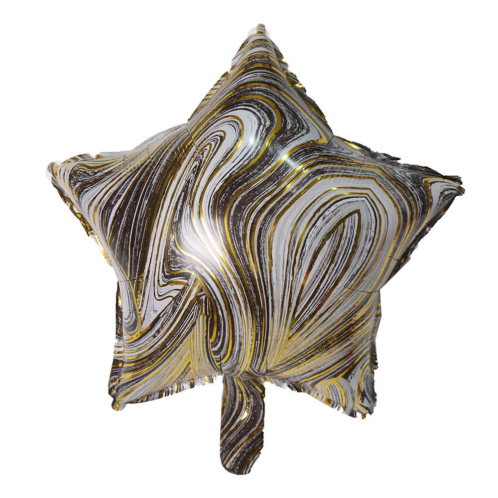 18inch Agate Love Peach Heart Balloons Birthday Wedding Party Decoration Colorful Cloud Pattern Pentagram Aluminum Foil Balloon