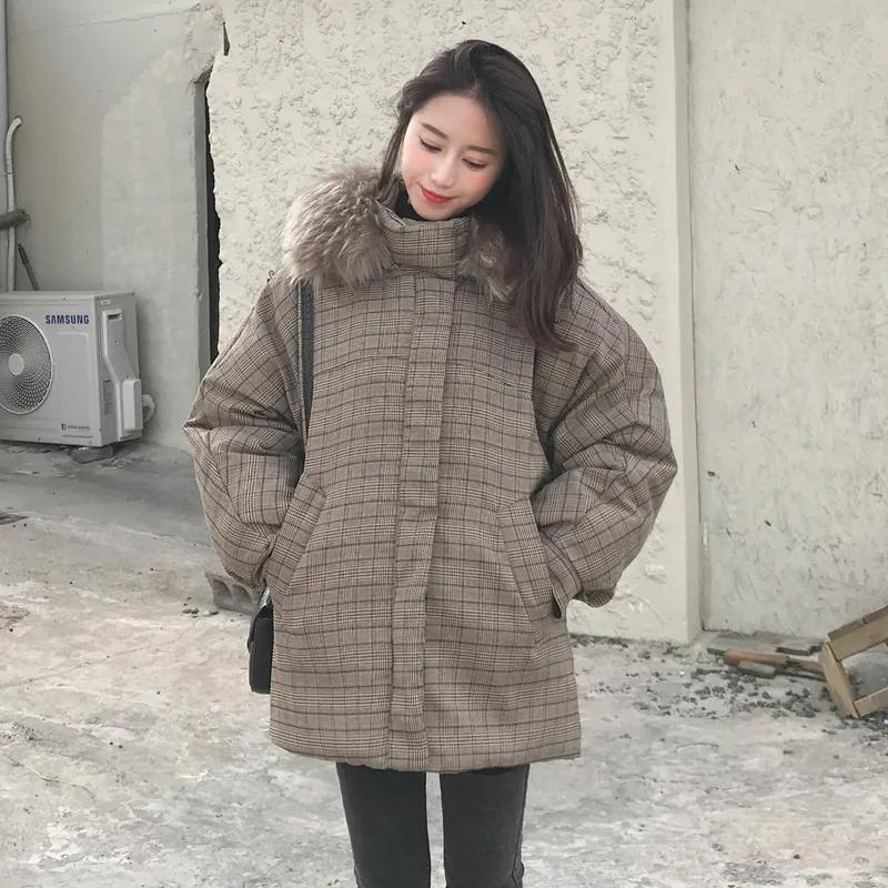 WTEMPO Solid Color Thickened Warm Cotton Coats Women's Large Size Autumn Winter Faux Fur Hooded Jackets