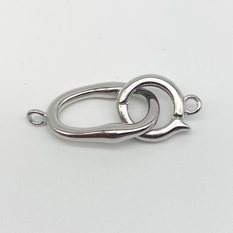 Yansheng S925 Sterling Silver Universal Clasp DIY Pearl Chain Necklace/Bracelet Connector Oval Buckle Accessory 925 Silver