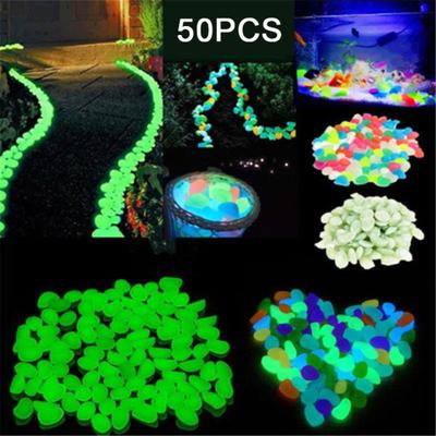 50Pcs Long Service Life Cobblestone Polished Creative Craft Glow Pebbles