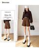 Plus Size High Waist Corduroy Shorts - Women's Autumn/Winter Wide Leg, Loose Casual Five-Point Shorts