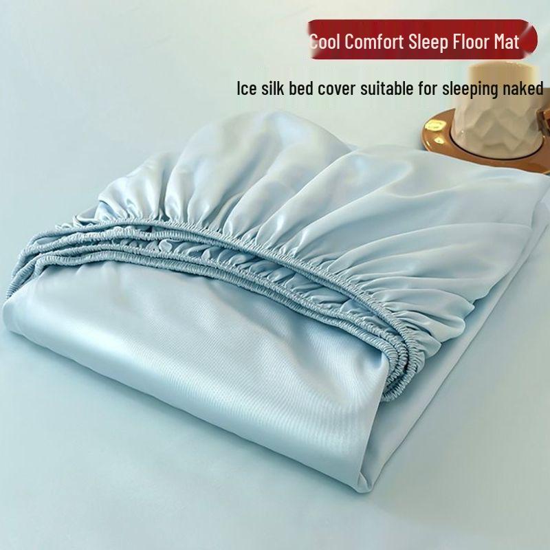 Ice Silk Summer Bed Set: Cool Mat, Mattress Cover & Anti-slip Protector