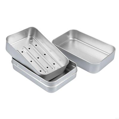 Leichtgewichte Aluminium Seifenhalter mit Deckel Aluminium Seifendose Behälter mit herausnehmbarer Ablage Feuchtigkeitsbeständig