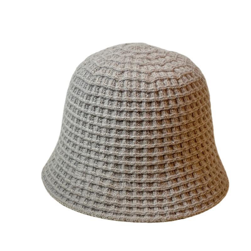 Knitted Bucket Hat for Women Korean Version Trendy Autumn and Winter Solid Color Versatile Sweet Woolen Hat Warm Fisherman Hat Fashionable and Stylish