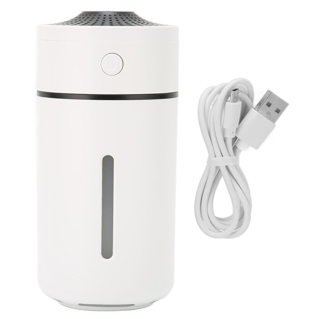 Car Humidifier Super Quiet Portable Mini USB Humidifier with 2 Mist Modes for Car Office Room BedroomWhite