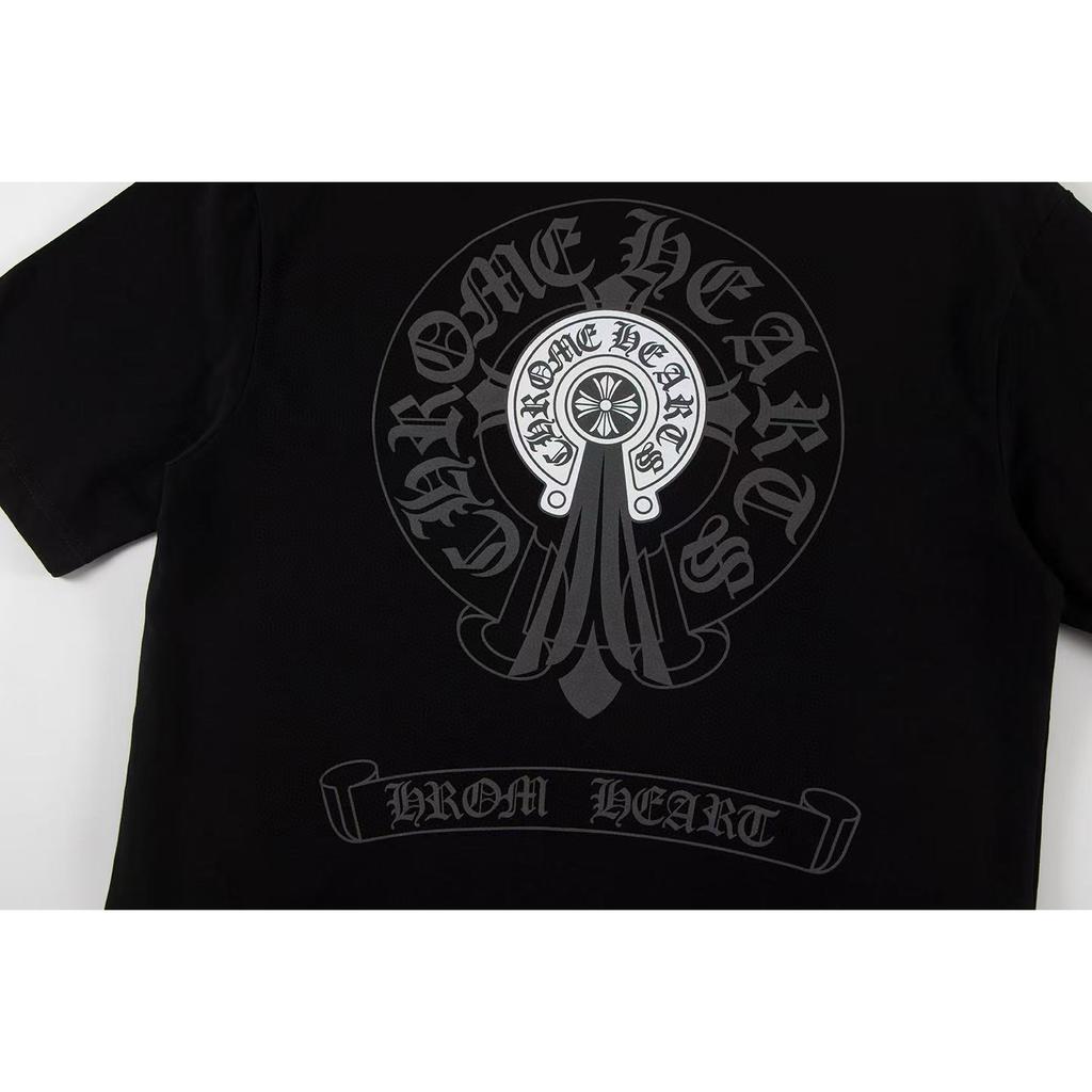 W353 CHROME HEARTS 2025 Summer New High Quality Cotton Round Neck Loose Large Size Men's and Women's T-shirt Couple T-shirt