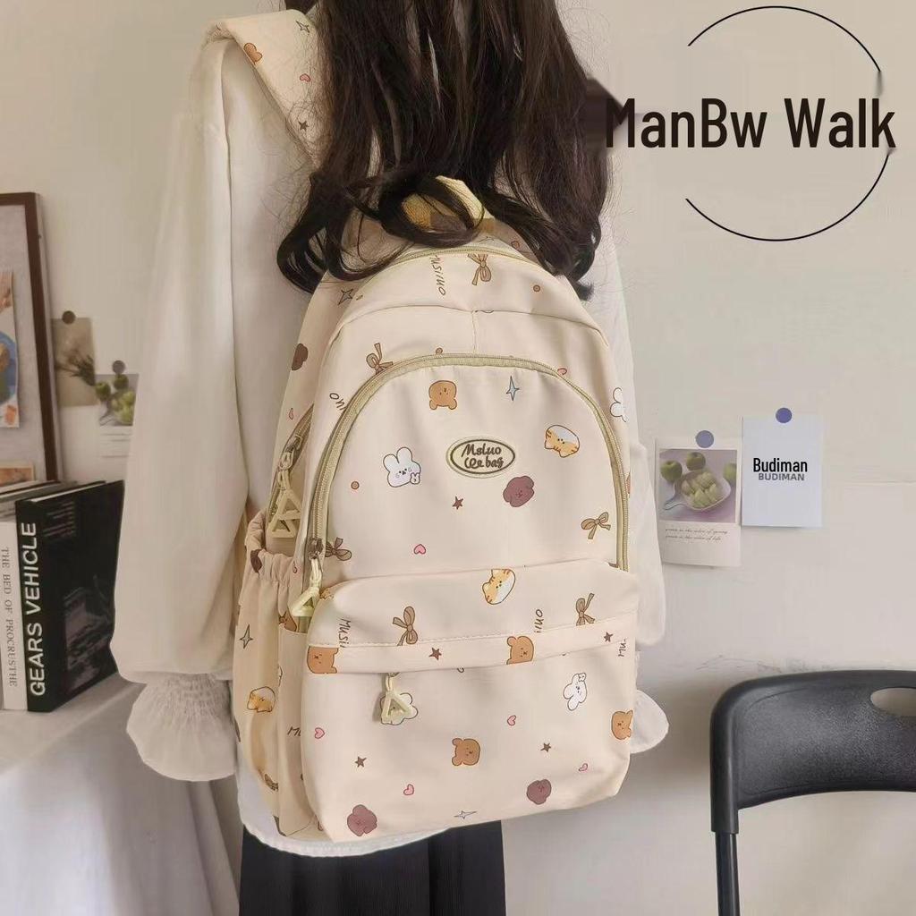 Cute Japanese Schoolbag for College or Middle School Students - Large Capacity Sweet Girl Backpack with Shoulder Strap and Niche Design