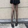 Women'S Fashion Sexy Rhinestone Pantyhose High Elastic Mesh Hollowed Out Black Stockings Girls' Slim Fishing Net Tights Jk Gift