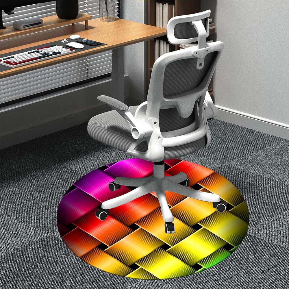 

1pc Woven Circle Chair Carpet for Office, Non-slip, Soft and Durable Office Rug for Decoration, Perfect for Office yy260325066 80cm by 80cm