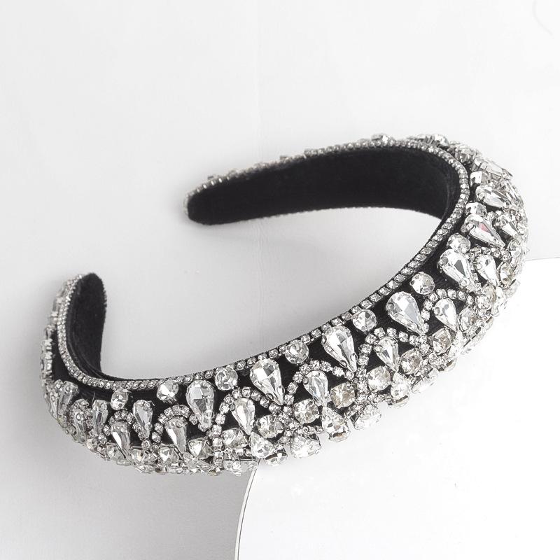 Europäische und amerikanische Mode Kristall Haarband Damen Barock Schwamm Strass Stirnband Haarschmuck