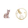 Elegant Feline Crystal Sphere Metal Animal Sculpture Figurine Ornament for Fireplace Hallway Bedroom