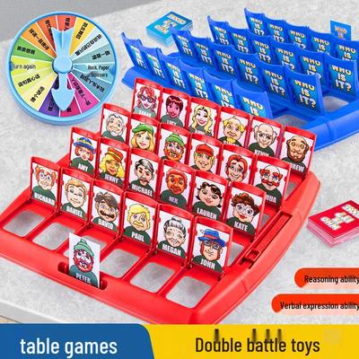 Who Am I? Two-Player Card Game - Guess People & Animals, Parent-Child Interactive Educational Table Game