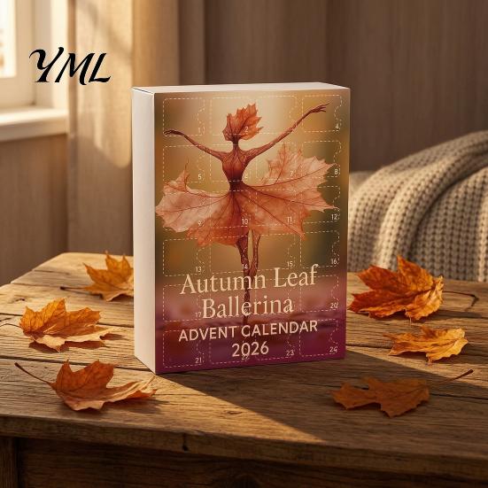 Seasonal Atmosphere Ornaments Autumn Leaves Ballet Dancer Acrylic Advent Calendar, 2D Hanging Ornament Set Unique Party Favors with Lanyard