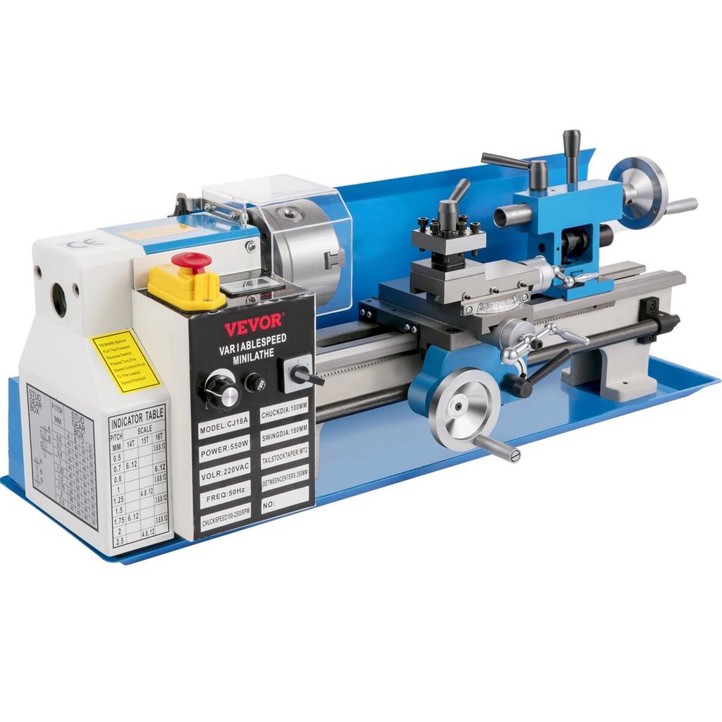 Mini Metal Lathe, 7"x14" Benchtop Metal Lathe, 550W Variable Speed 2250RPM Metal Lathe, with 3-jaw Chuck CNC Mini Lathe Machine, Precision Mini Lathe