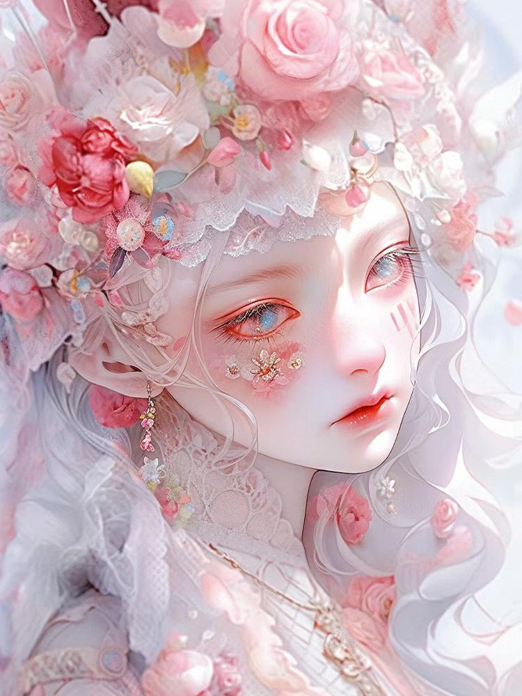 

Алмазная роспись мультяшный портрет красоты красная серия 5DDIY бабочка мозаика вышивка украшение для дома подарок Full Round 20x30CM