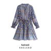2025 Spring European & American Style Women's Casual Rayon Long Sleeve Dress
