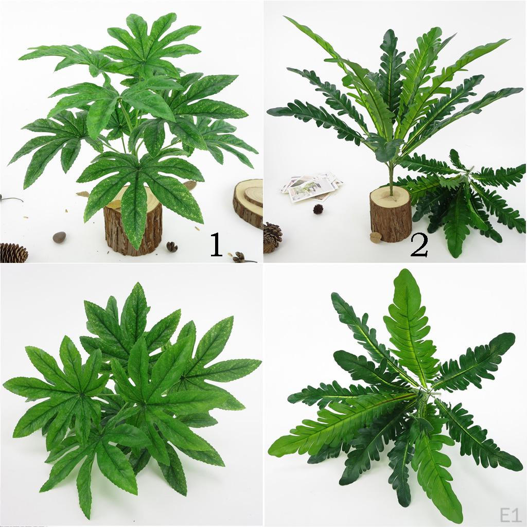 1 Stem Artificial Leaves Bush Brunch For Wedding Greenery Plants