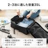 Carry Bag Backpack Large Capacity 35L Business Trip Travel Nights with Casters Captain Stag Black [Sanwa Direct] Carry-on 2-3 200-BAGCR007BK2