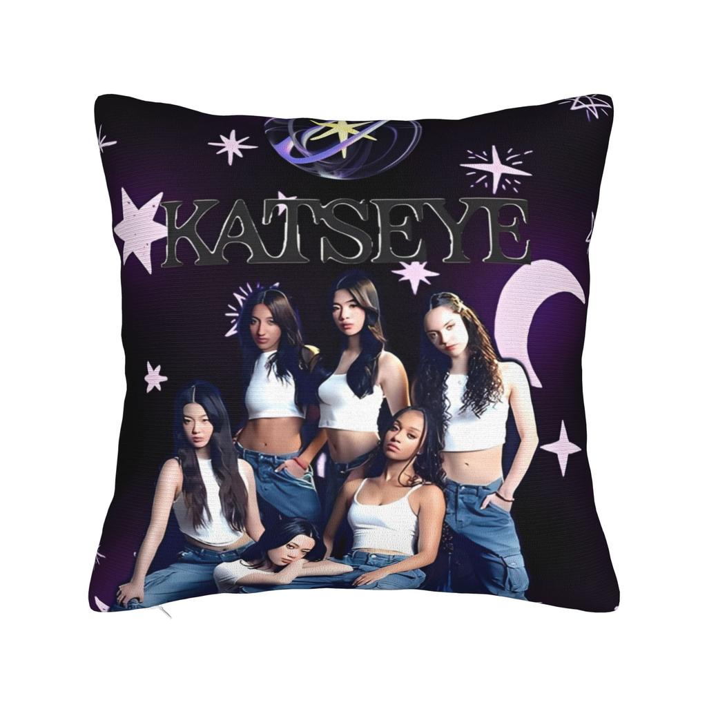 Kpop Katseye Federa per Cuscino Musicale Poliestere Copricuscino Regalo Federa per Cuscino Auto Cerniera 45*45cm