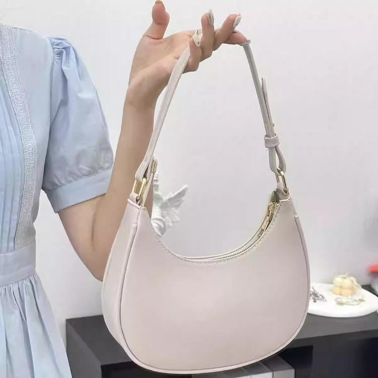 Spring and summer simple underarm bag single shoulder niche bag women's messenger bag new half-moon bag