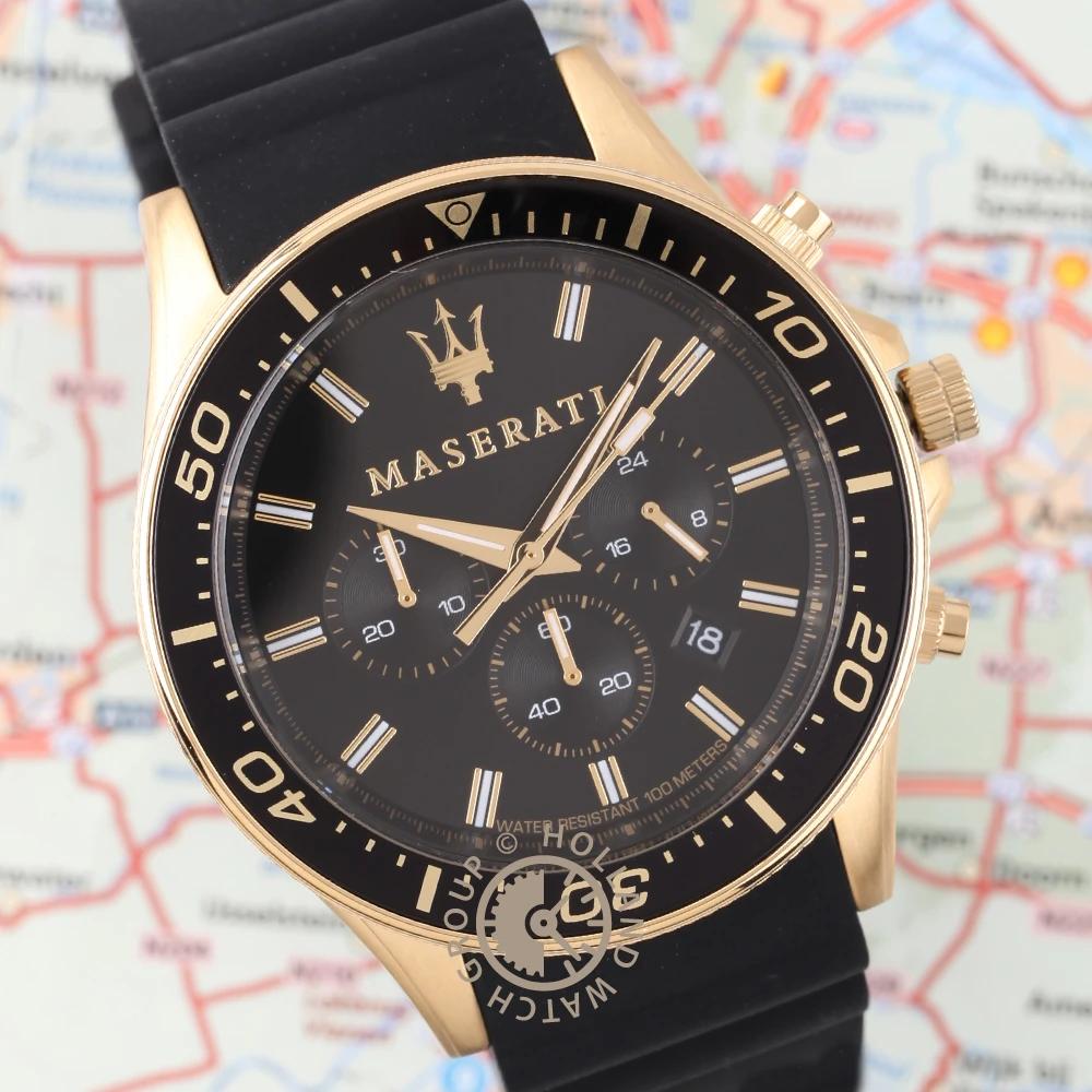 Maserati Sfida Schwarz Silikon/Gummi Herren Quarz Chronograph R8871640001 Uhr