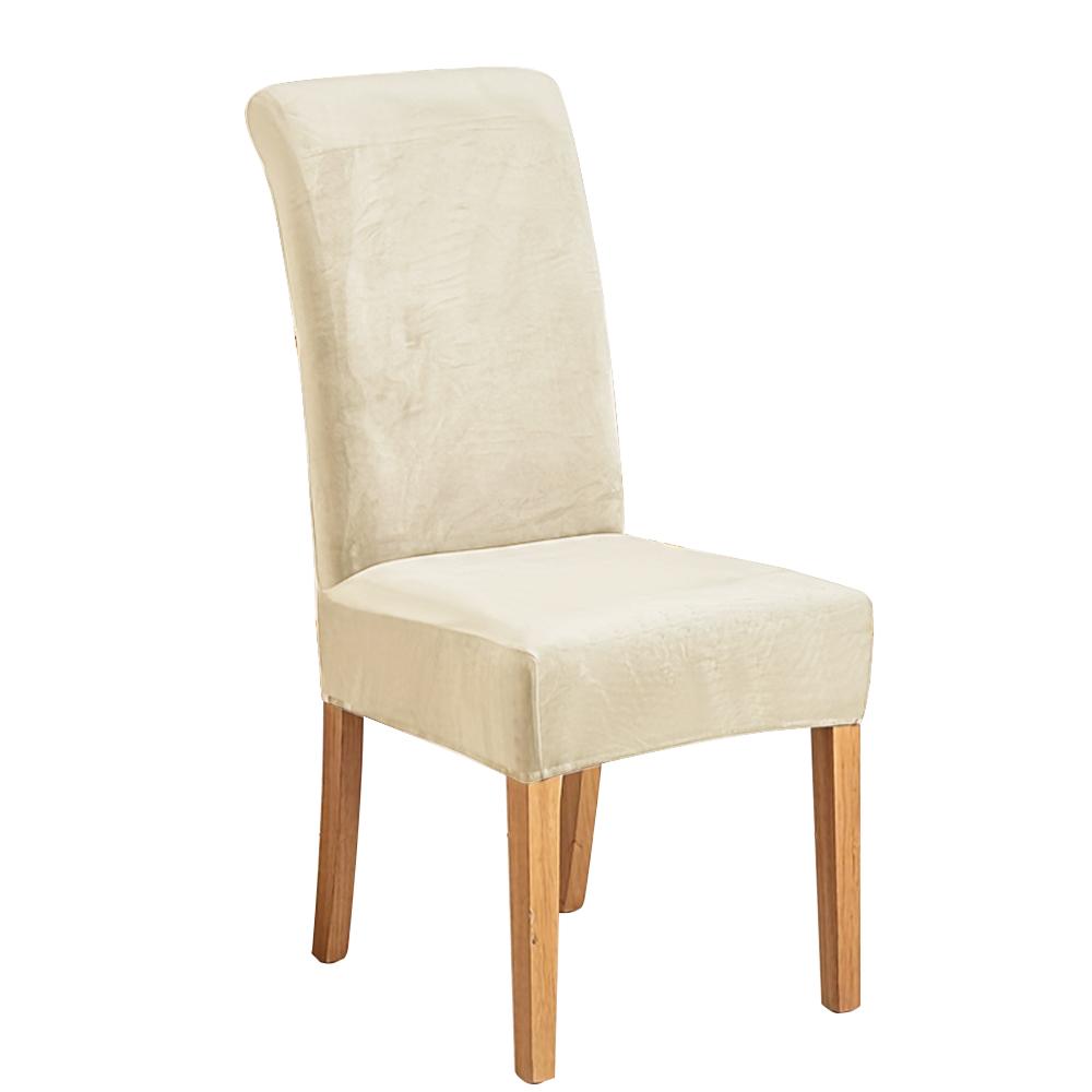 Elastic Velvet Soft Dining Chair Covers Washable Chair Slipcover Protector Thick Solid Color Chair Case Restaurant Kitchen 1PC