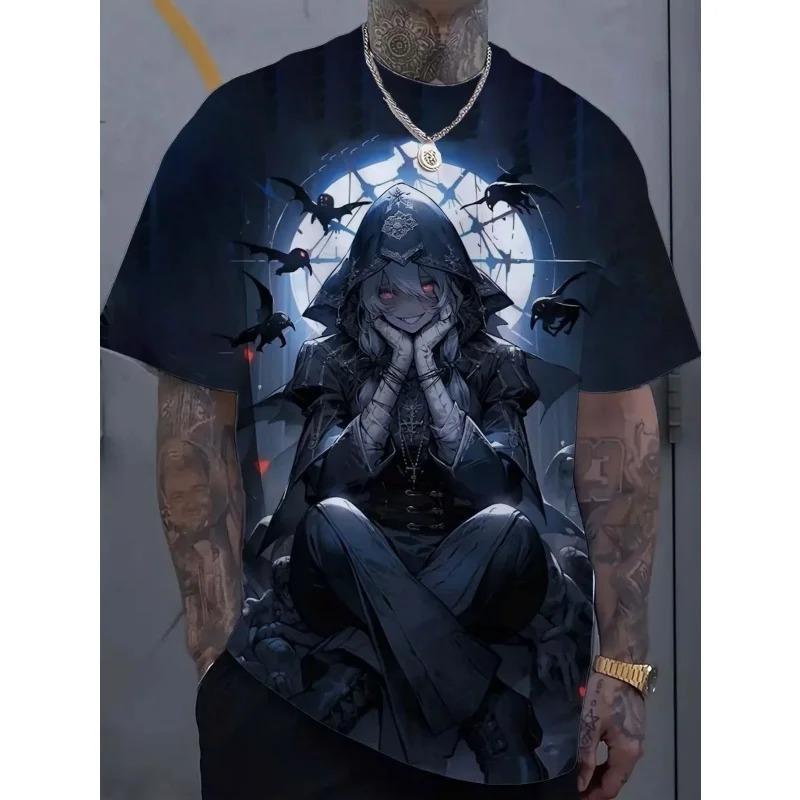 

3D Printed Cool Girl T-Shirt For Men Cute Monster Pattern T-Shirts Summer Loose Women Short Sleeve Tees Round Neck Sportwear Top XXXL