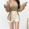 2024 Women's High Waist Slim Fit White Elastic Shorts - Sexy, Versatile, Casual Autumn Wear
