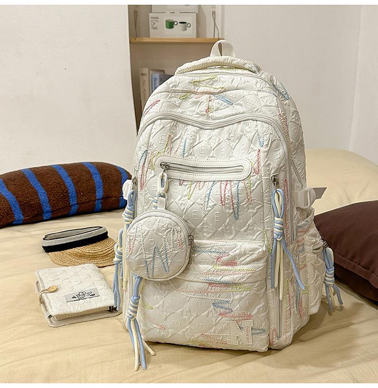 Schoolbag Schoolbag Female High School Student Class Commuter Bag Trendy Cool Ins Backpack Junior High School Girl Cute Travel Shoulders