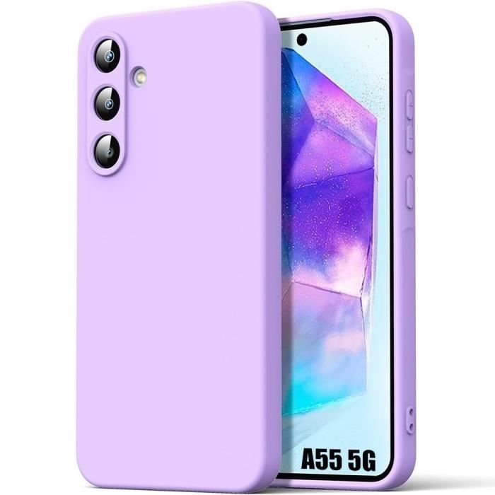 Coque - Samsung - Galaxy A55 5G - Silicone TPU - Ultra fine - Antichoc - Violet