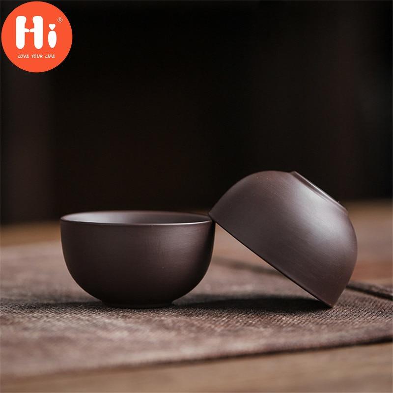Hi Purple Clay Teacups Ceramic Portable Tea Set Including 1 Pot + 1 Tea Caddy + 4 Cups Teapot Outdoor Travel Kung Fu Gaiwan Gifts