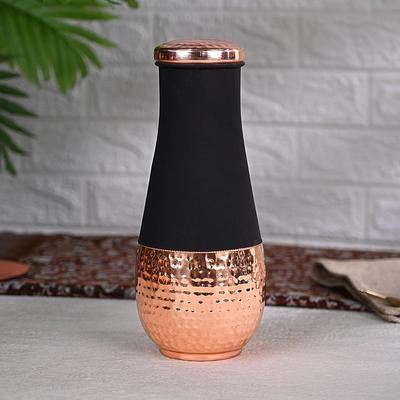 Copper Utensils Elegant Stylish Bedroom Serving Bottle For Drinkware and Storage Purpose (Tulip Copper Jar 1 Litre)