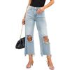Europa und die Vereinigten Staaten Frauen gebrochen Jeans Frauen gerade lose Jeans