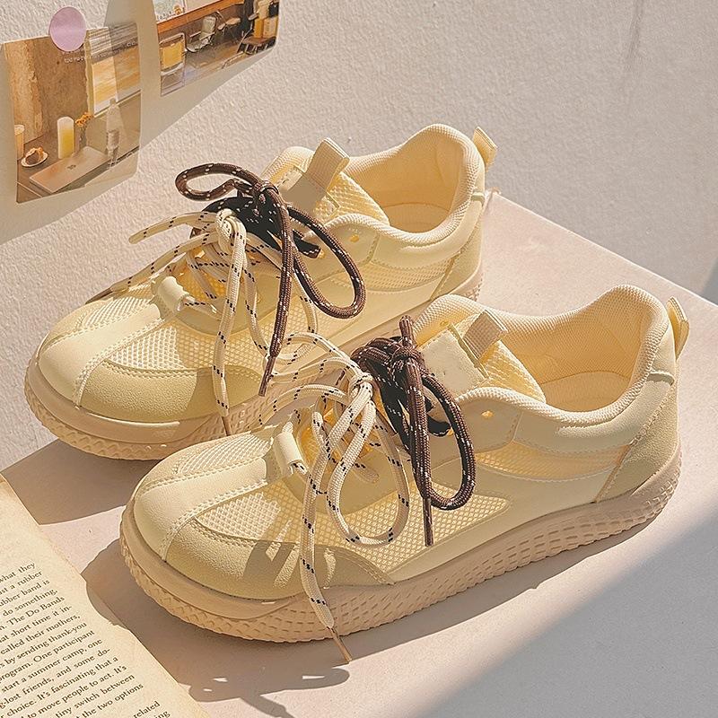 

Summer women s shoes bread shoes women s breathable mesh mesh shoes platform white shoes versatile with skirt shoes sports board shoes 35