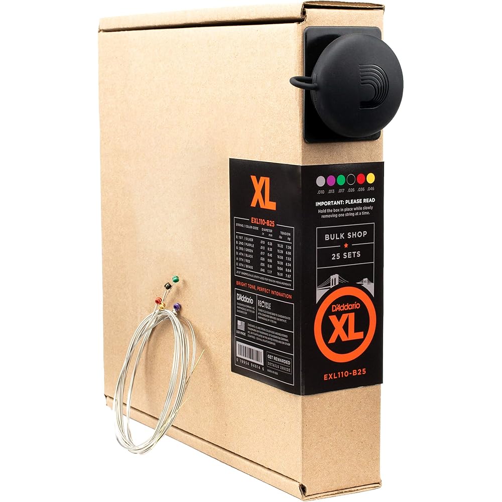 D Addario XL Nickel Electric Guitar Strings .010-.046 Regular Light 25 Set Bulk Pack EXL110-B25