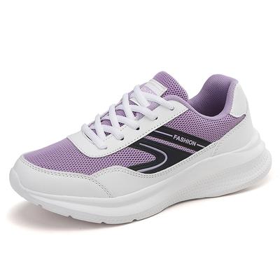 Purple Sports Shoes for Women In Spring and Summer Lightweight Non Slip Shock Absorbing Student Running Shoes Mother Soft Soled